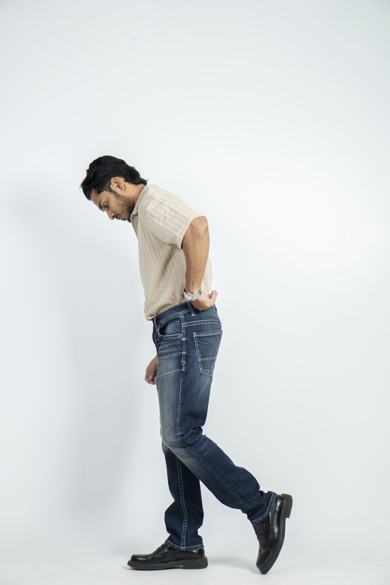 MEN'S SLIM FIT JEANS-DARK WASH - Image 2