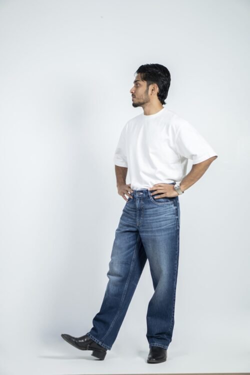 MEN’S BAGGY JEANS-MID WASH