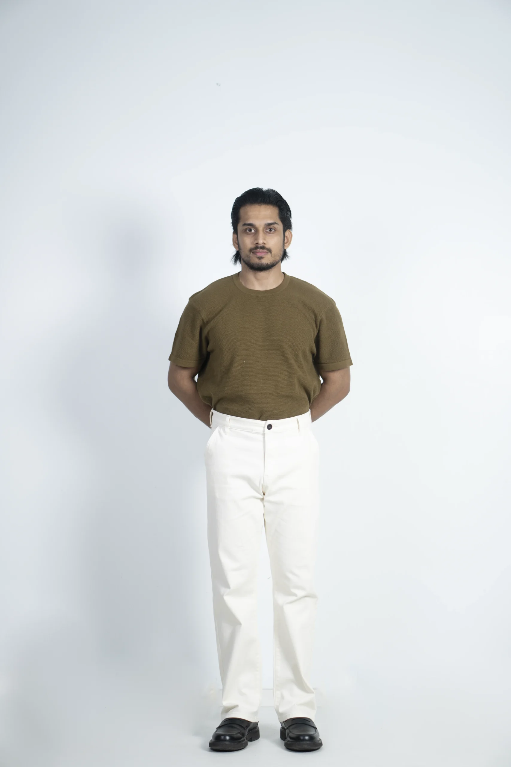 MEN’S REGULAR FIT DENIM CHINO-OFF WHITE