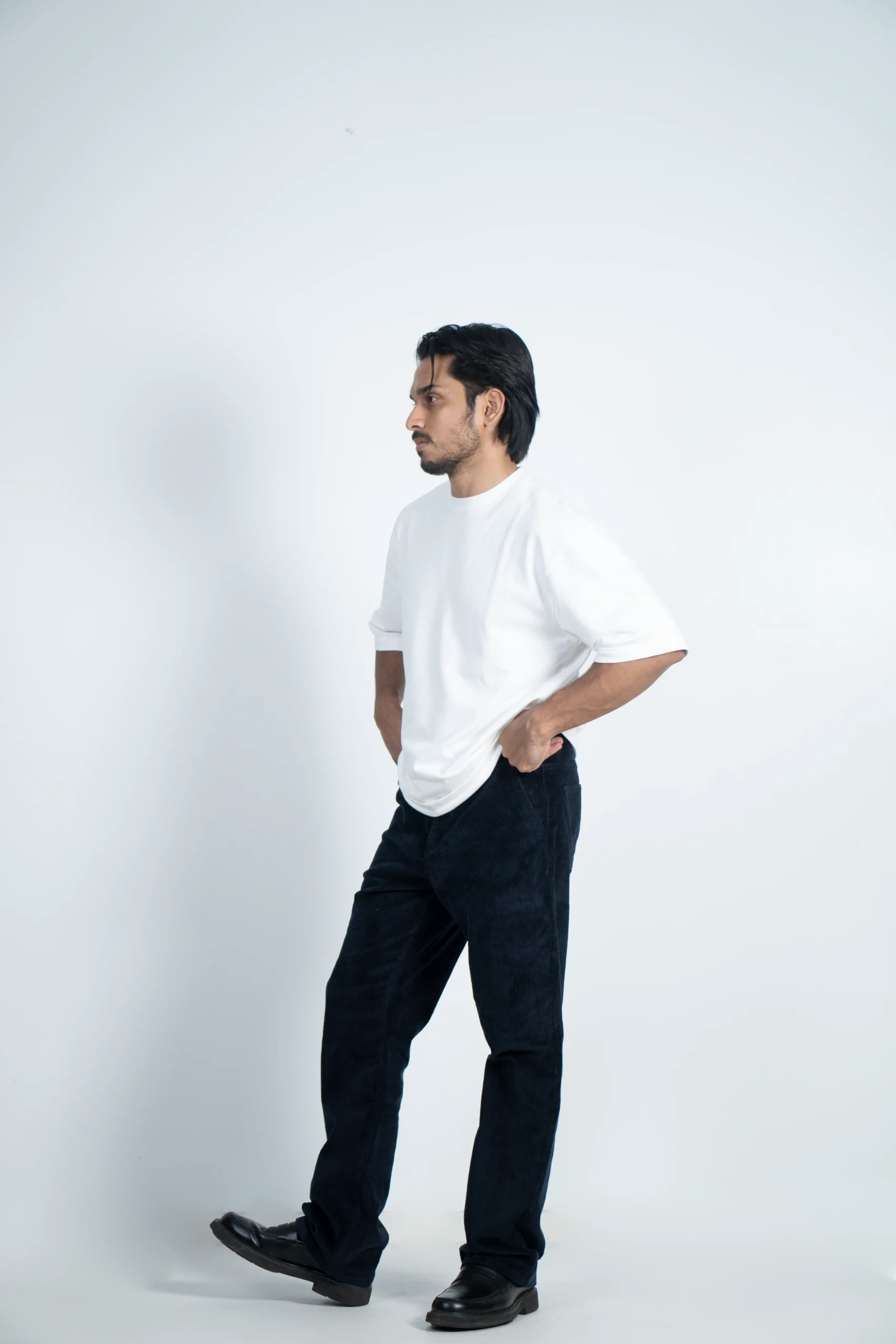 MEN'S LOOSE STRAIGHT FIT CORDUROY - DARK NAVY